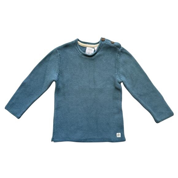 Zara Blue Pullover Crewneck Sweater Size 2-3y - Picture 1 of 6